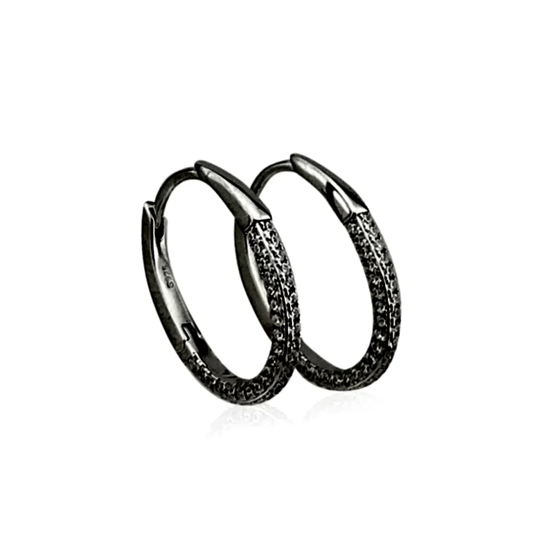 Carla Oval Taşlı Halka Küpe - 1