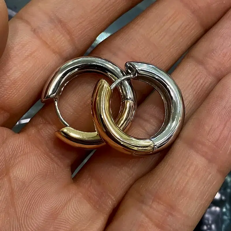 Çift Renk Halka Küpe - 2