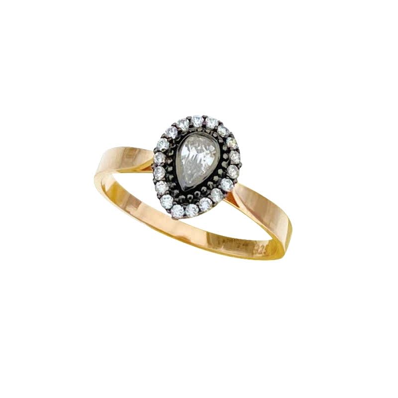 Damla Form Elmas Montür Yüzük - by Eda Çetin