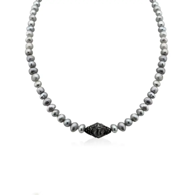 Elmas Detaylı İnci Kolye - 2