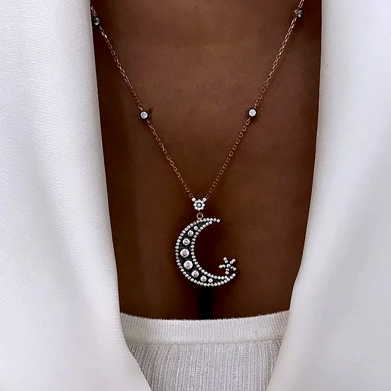 Elmas Montür Hilal Kolye - 1