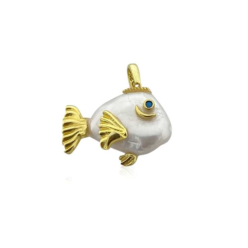 İncili Balık Kolye Ucu - by Eda Çetin