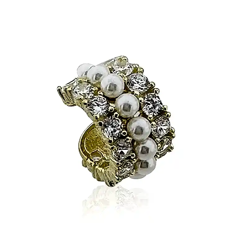 Luve İncili Taşlı Kıkırdak Küpe - 3