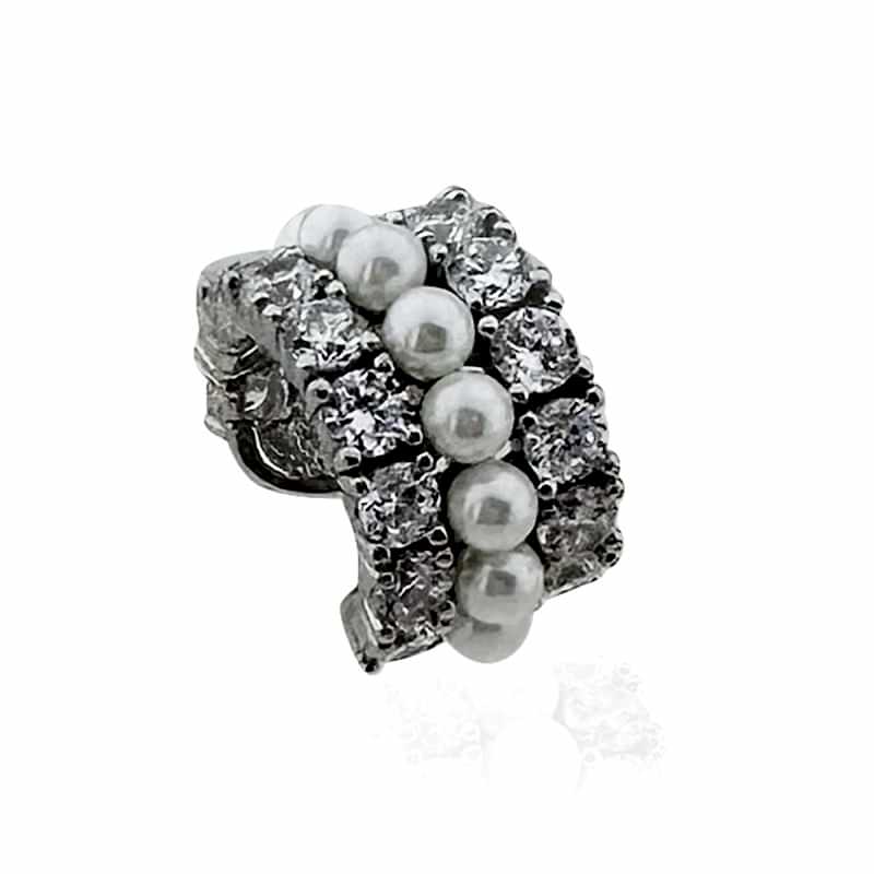 Luve İncili Taşlı Kıkırdak Küpe - by Eda Çetin