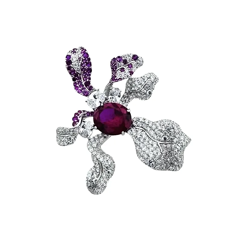 Majestic Ruby Dal Broş - 1