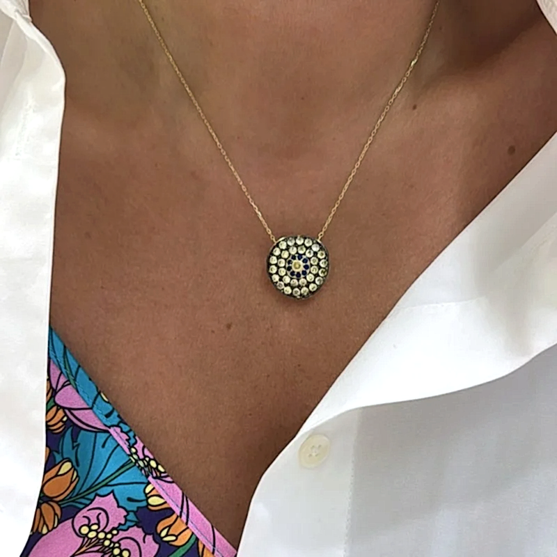 Minos Nazar Boncuğu Kolye - Şampanya - 2