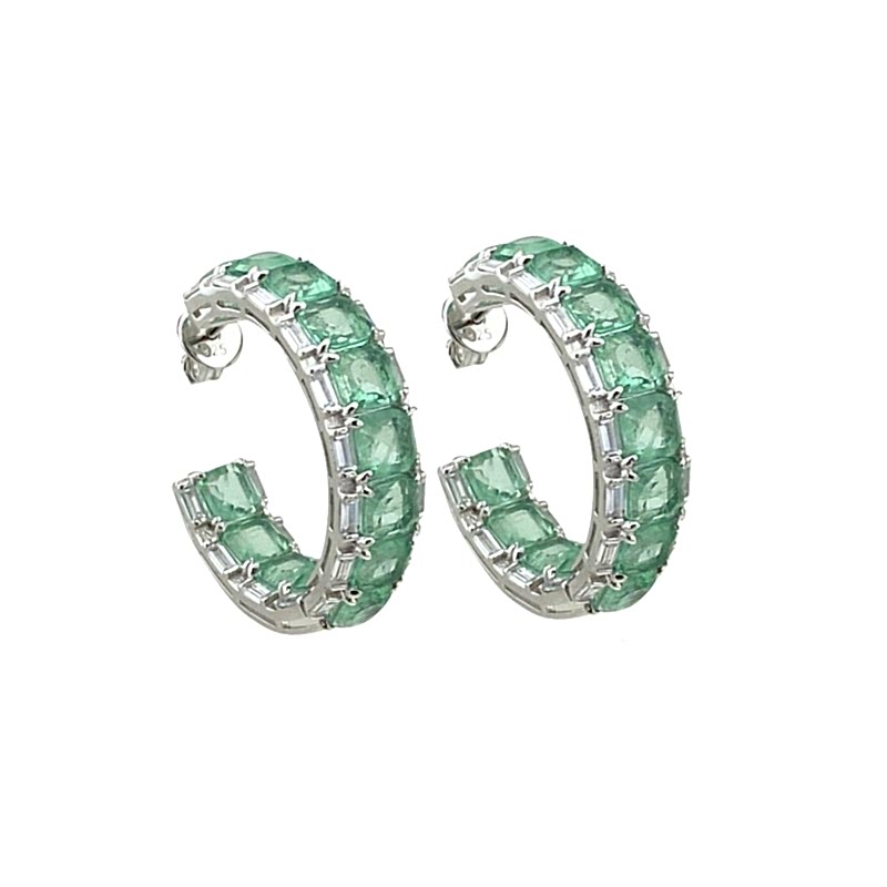 Nil Yeşili Halka Küpe - by Eda Çetin