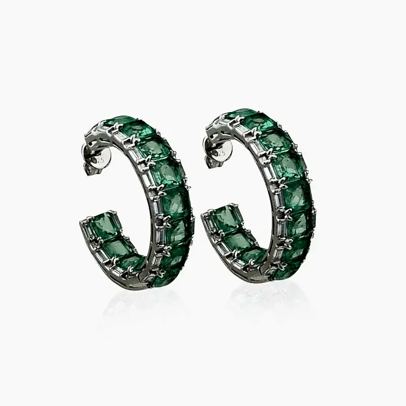 Nil Yeşili Halka Küpe - 1