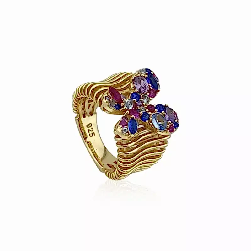 Pure Selection Renkli Kelebek Yüzük - 2