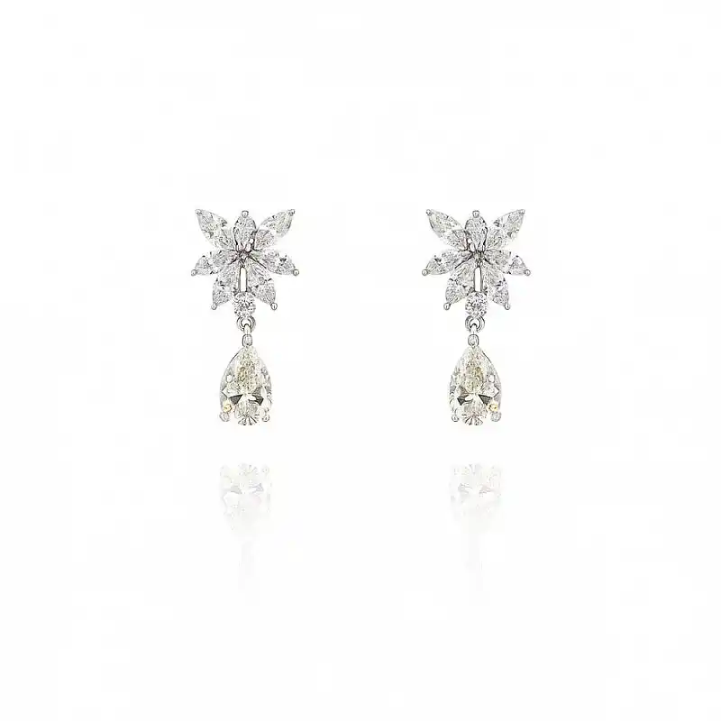 Rute Midi Markiz Süzme Küpe - by Eda Çetin