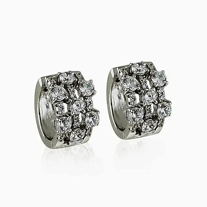 Sagra Taşlı Mini Halka Küpe - 1