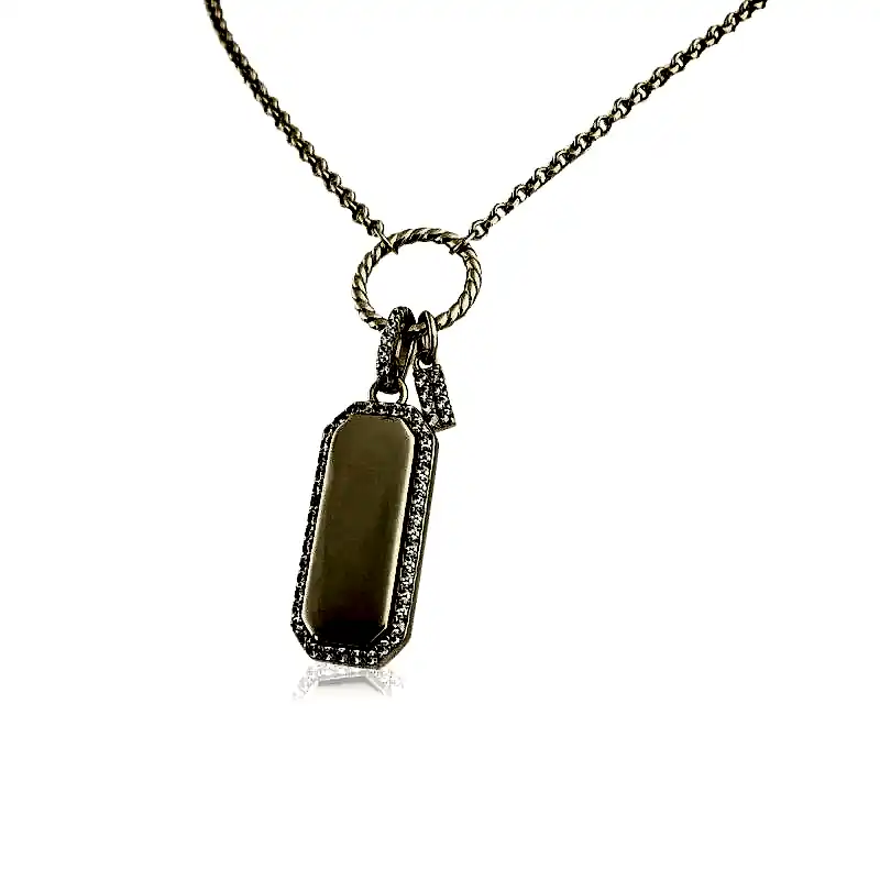 Taşlı Plaka Kolye - 1