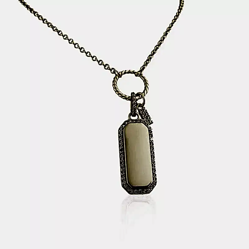 Taşlı Plaka Kolye - 2