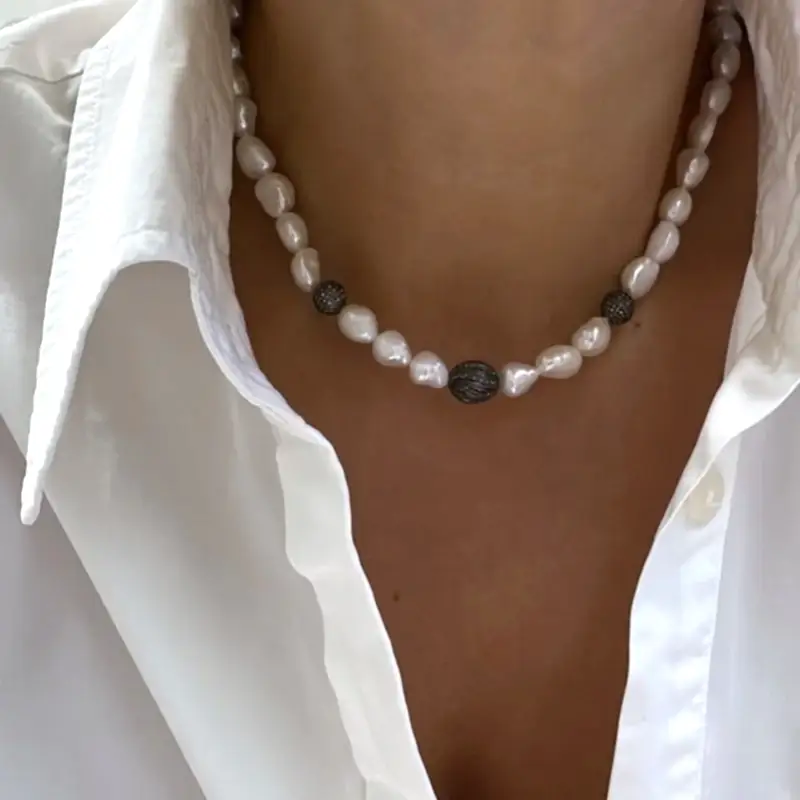 Top Elmas İnci Kolye - 1