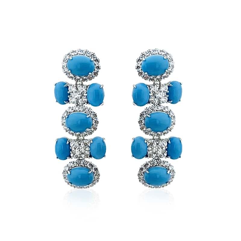 Turkuaz Royal Max Küpe - by Eda Çetin