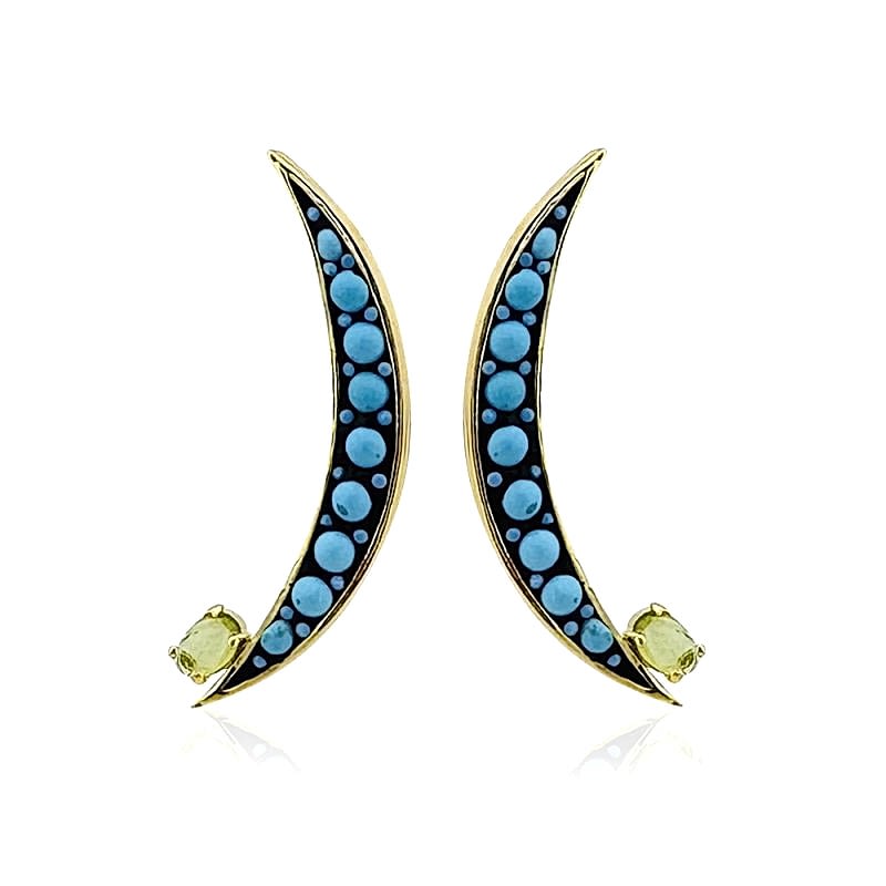 Turkuaz Tasarım Hilal Küpe - by Eda Çetin