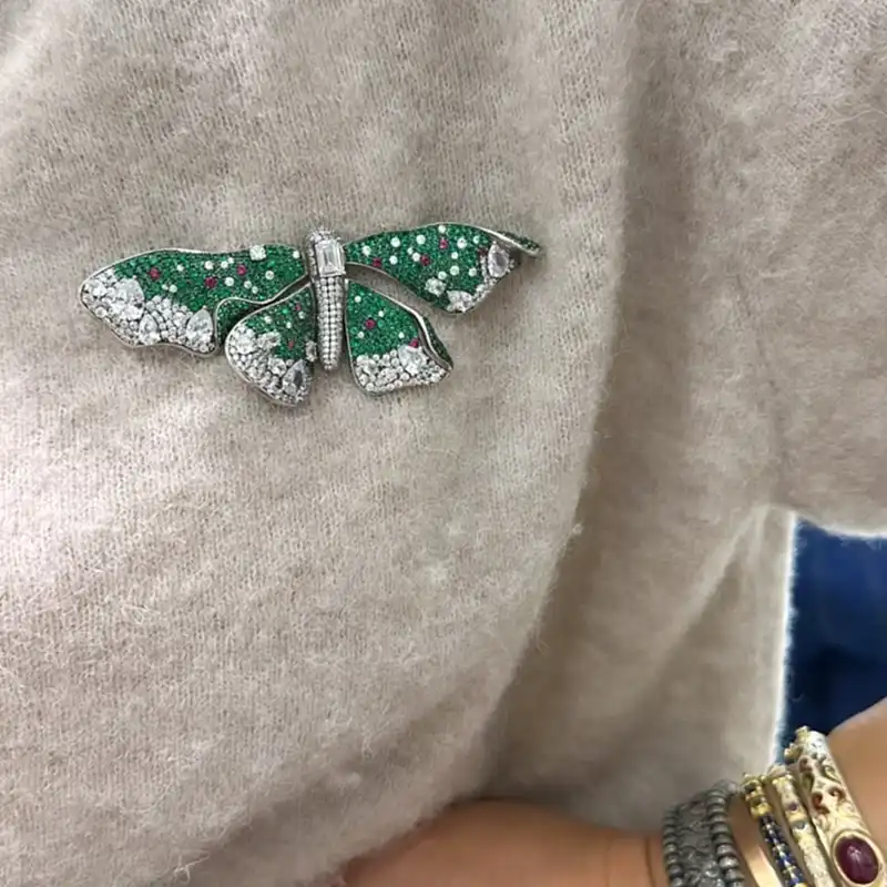 Yeşil Kelebek Broş - 2