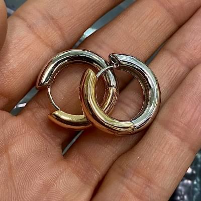 Çift Renk Halka Küpe - by Eda Çetin