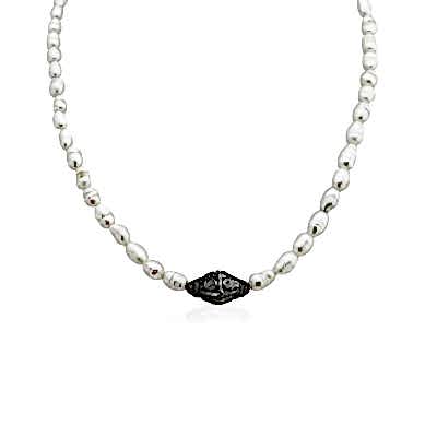 Elmas Detaylı İnci Kolye - by Eda Çetin