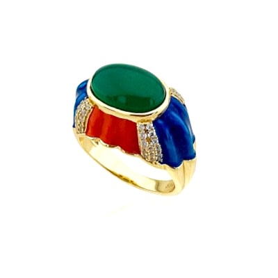 Grazia Renkli Mineli Yüzük - by Eda Çetin
