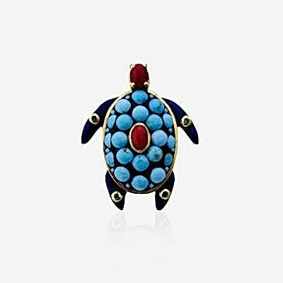 Kaplumbağa Koleksiyon Broş - Turkuaz - by Eda Çetin