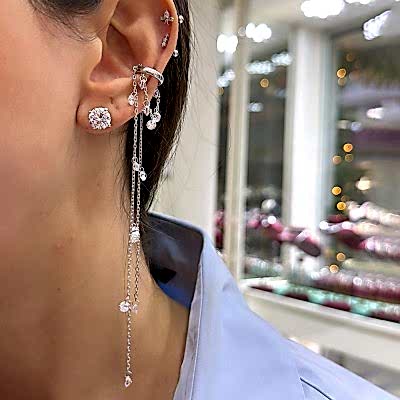 Kristal Taşlı Kıkırdak Küpesi - by Eda Çetin