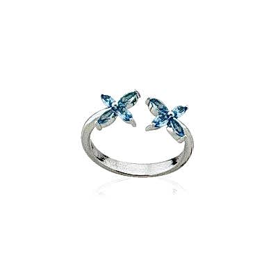 London Blue Çift Markiz Yüzük - by Eda Çetin