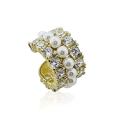 Luve İncili Taşlı Kıkırdak Küpe - by Eda Çetin