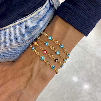 Mineli Klasik Nazar Boncuğu Bileklik - by Eda Çetin