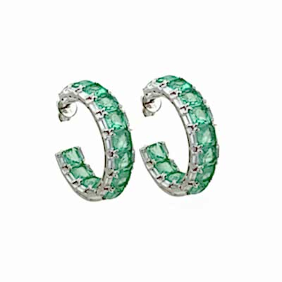 Nil Yeşili Halka Küpe - by Eda Çetin