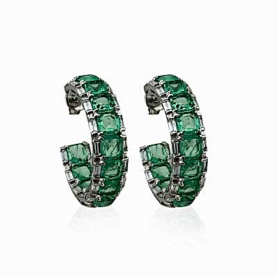 Nil Yeşili Halka Küpe - by Eda Çetin