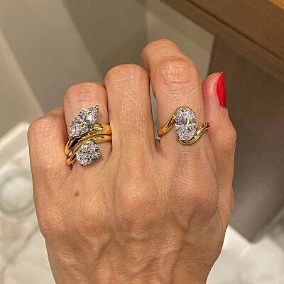 Royal Cut Oval Kesim Yüzük - Twist - by Eda Çetin