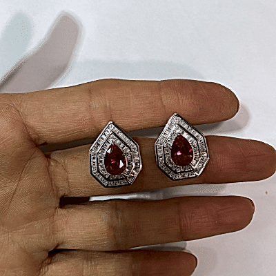 Royal Ruby Cup Küpe - by Eda Çetin