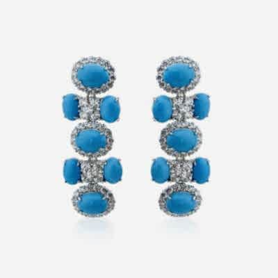 Turkuaz Royal Max Küpe - by Eda Çetin