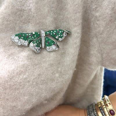 Yeşil Kelebek Broş - by Eda Çetin