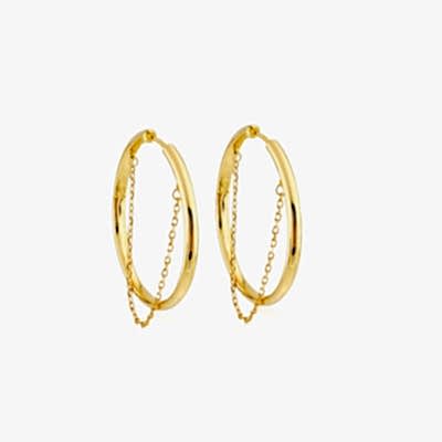 Zincirli Halka Küpe - by Eda Çetin