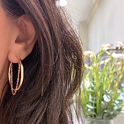 Zincirli Halka Küpe - by Eda Çetin